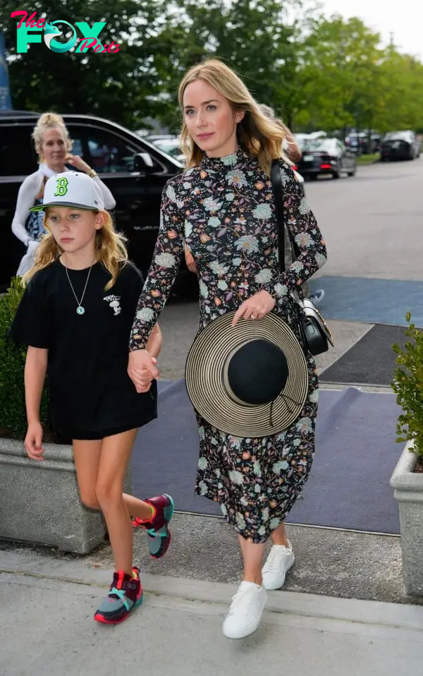 Emily Blunt with daughter Hazel.