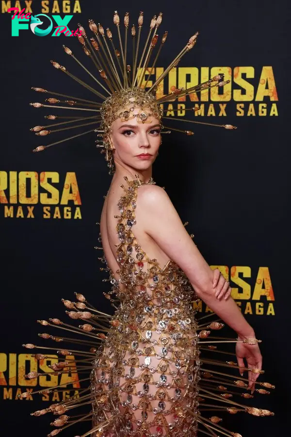 Anya Taylor-Joy's arrow dress at the "Furiosa: A Mad Max Saga" premiere in Australia