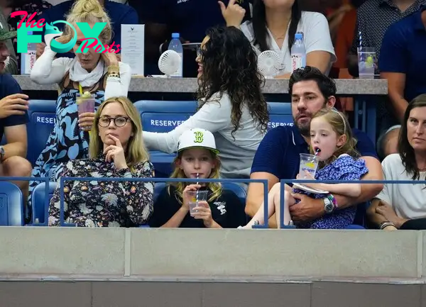 Emily Blunt and John Krasinski with their kids Hazel and Violet.