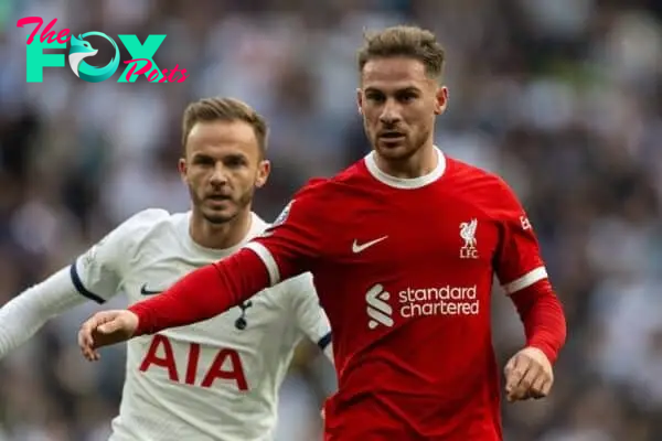 LONDON, ENGLAND - Saturday, September 30, 2023: Liverpool's Alexis Mac Allister during the FA Premier League match between Tottenham Hotspur FC and Liverpool FC at the Tottenham Hotspur Stadium. (Pic by David Rawcliffe/Propaganda)