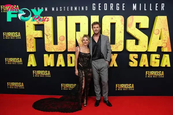 Chris Hemsworth and his wife, Elsa Pataky, at a movie premiere.