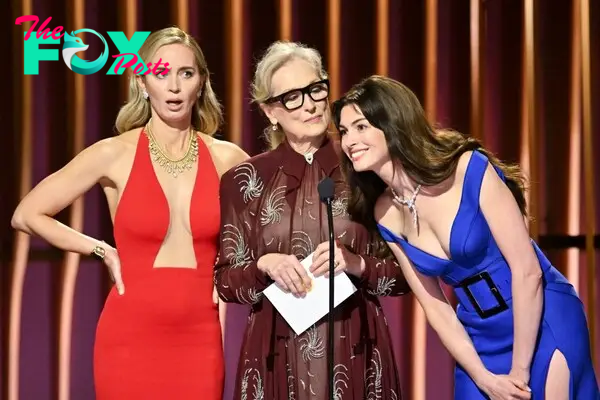 Emily Blunt, Meryl Streep and Anne Hathaway at the 2024 SAG Awards.
