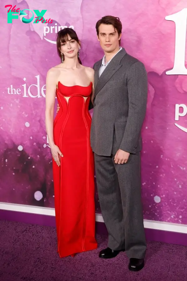 Anne Hathaway and Nicholas Galitzine attend the NYC premiere of "The Idea of You"