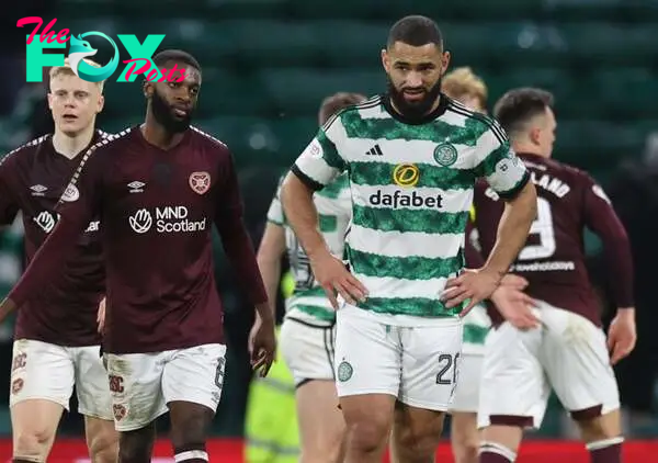 Cameron Carter-Vickers of Celtic is seen at full time during the Cinch Scottish Premiership match between Celtic FC and Heart of Midlothian at Celt...