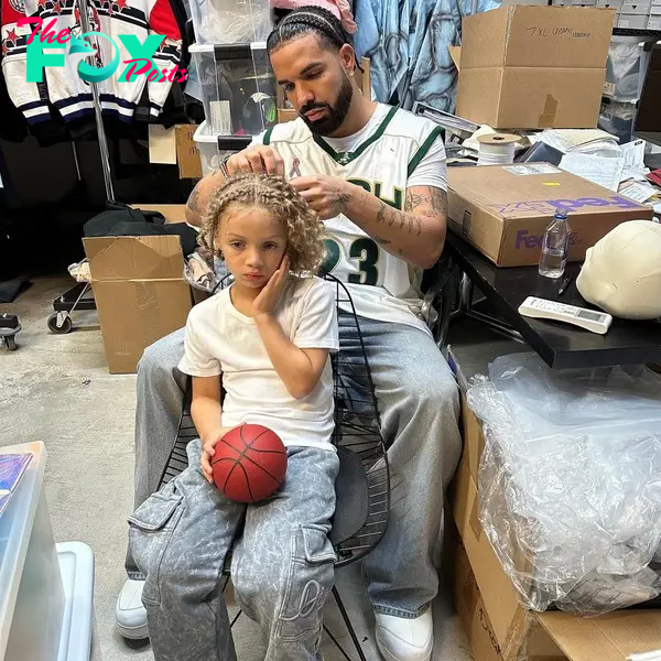 Drake and his son, Adonis.