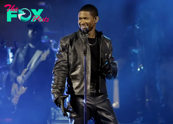 Usher performing.