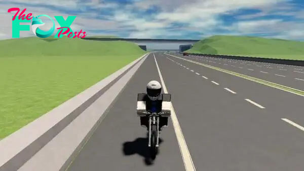 Roblox Motorush Riding A Motorbike On A Highway