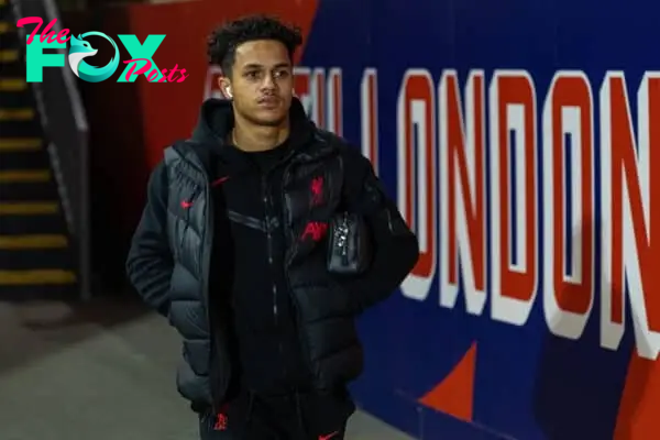 LONDON, ENGLAND - Saturday, February 25, 2023: Liverpool's Fábio Carvalho arrives before the FA Premier League match between Crystal Palace FC and Liverpool FC at Selhurst Park. (Pic by David Rawcliffe/Propaganda)