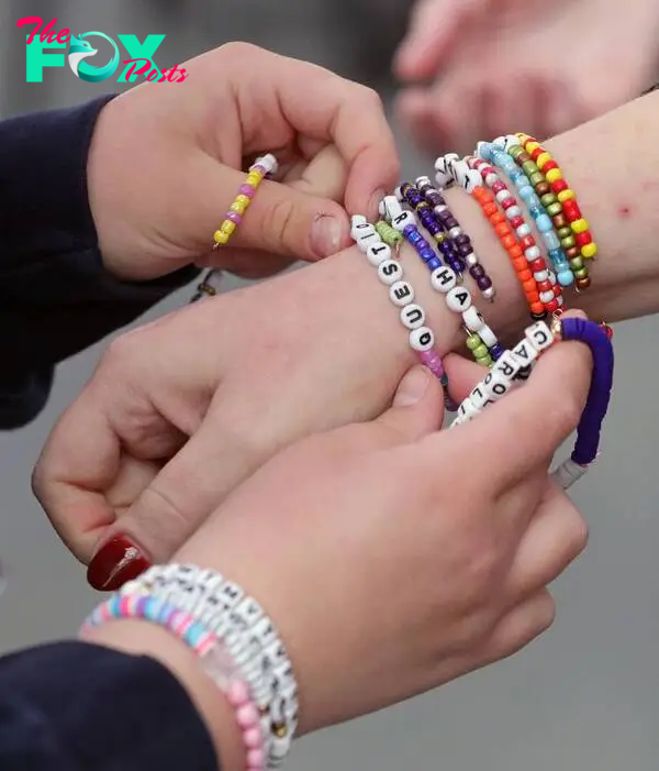 Friendship bracelets worn at Taylor Swift shows.