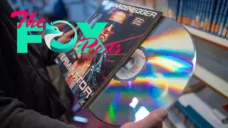 A rare LaserDisc for the film Terminator in a disc shop.