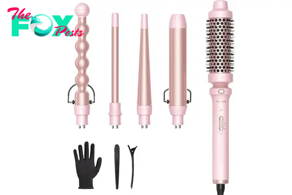 A five piece curling iron