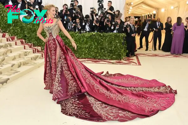 Blake Lively on the red carpet at the 2018 Met Gala.