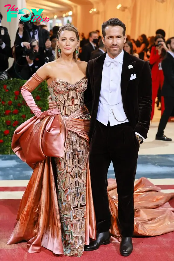 2022 Met Gala Co-Chairs Blake Lively and Ryan Reynolds attend The 2022 Met Gala Celebrating "In America: An Anthology of Fashion."
