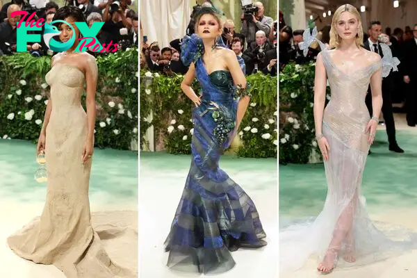 Tyla, Zendaya and Elle Fanning on the Met Gala 2024 red carpet.