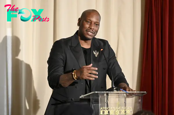 Tyrese speaking at the AAFCA Special Achievement Awards Luncheon in 2024.