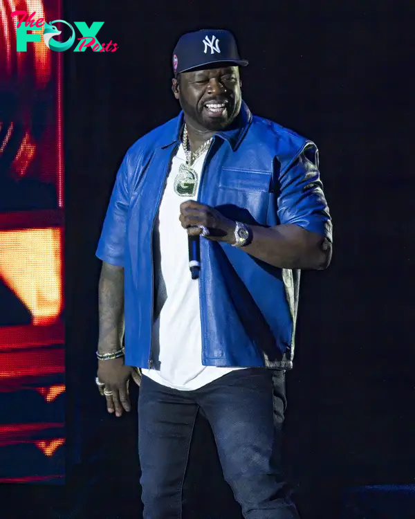 50 Cent performing at the 2024 Dreamville Music Festival.