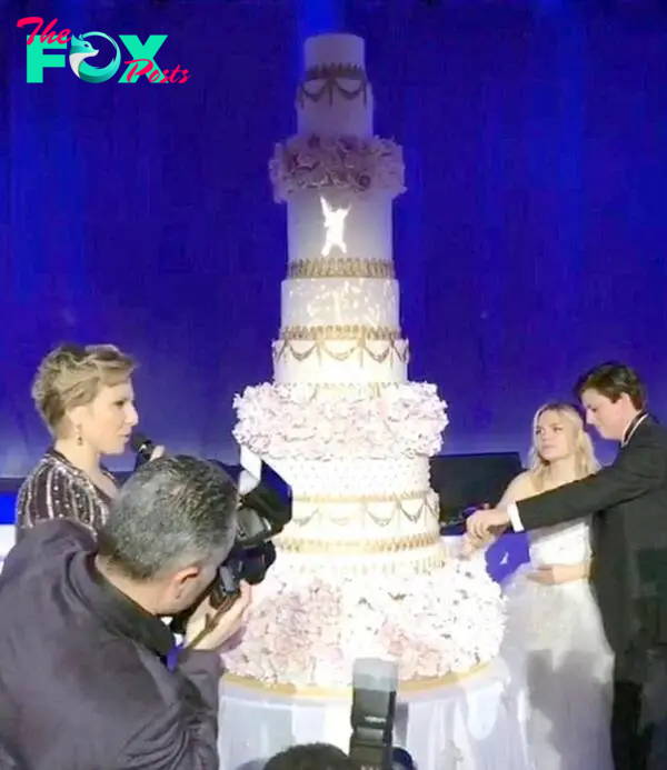 Nor was any expense spared on the food. A ten-tier wedding cake (pictured) was created Ƅy London-Ƅased ElizaƄeth Solaru