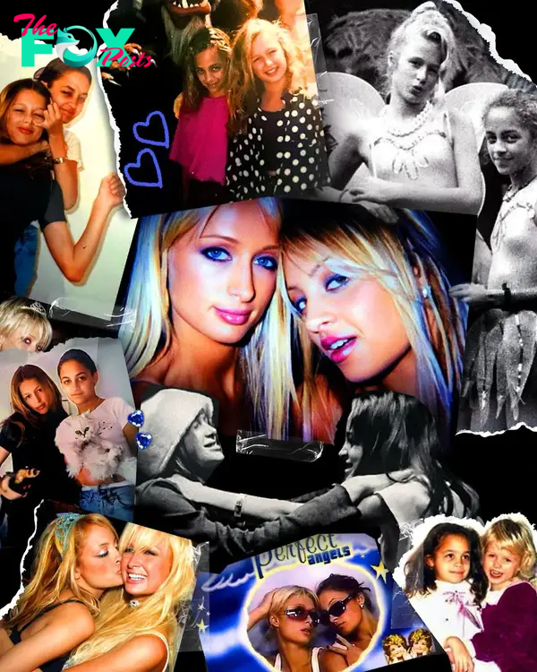 Paris Hilton and Nicole Richie on a collage
