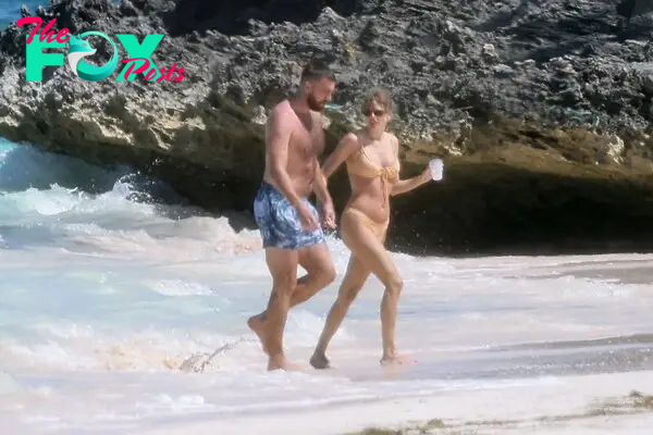Taylor Swift and Travis Kelce in the Bahamas.