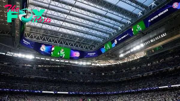 Why have Real Madrid closed the roof at the Bernabéu stadium against Bayern in Champions League?