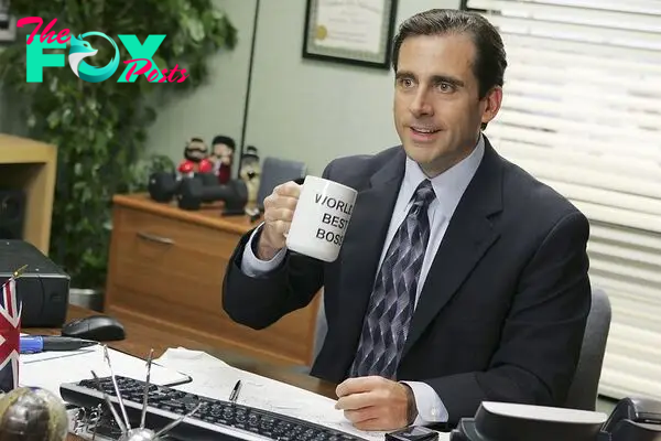 Steve Carell as Michael Scott in the 8th episode of The Office's second season, entitled "Performance Review"