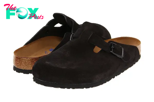 Black suede Boston Clogs