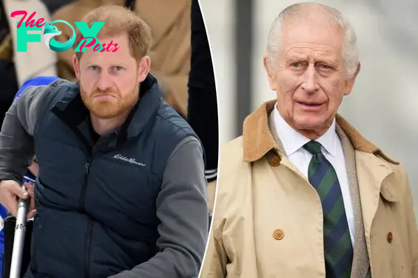 Prince Harry, King Charles (split image)