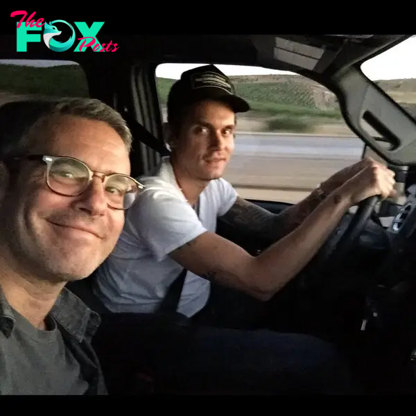 Andy Cohen and John Mayer in a car together.