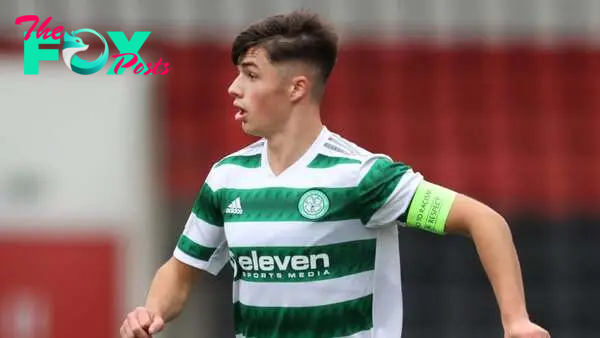Matthew Anderson of Celtic is seen in action during the UEFA Youth League match between Celtic FC and RB Leipzig at Excelsior Stadium on October 11...
