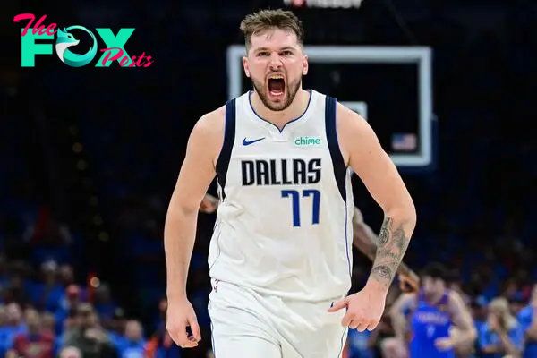 Luka Doncic #77 of the Dallas Mavericks 