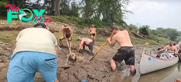 Bachelor Party Takes Unexpected Twist When They Hear Dog Barking In The Mud