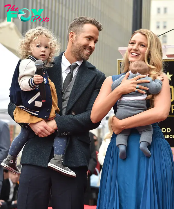 Blake Lively, Ryan Reynolds and their two eldest daughters.