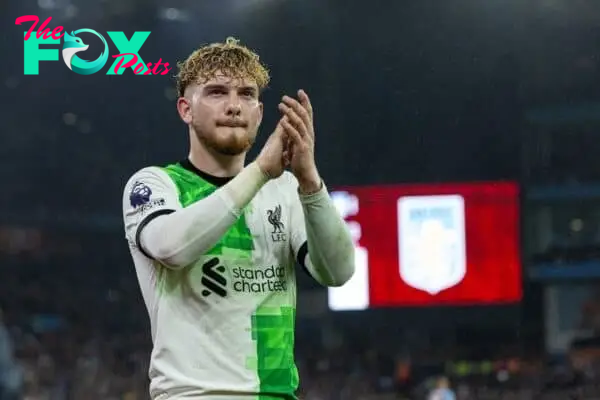 BIRMINGHAM, ENGLAND - Monday, May 13, 2024: Liverpool's Harvey Elliott applauds the supporters as he is substituted during the FA Premier League match between Aston Villa FC and Liverpool FC at Villa Park. (Photo by David Rawcliffe/Propaganda)