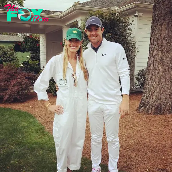 Rory McIlroy and Erica Stoll at the Masters.