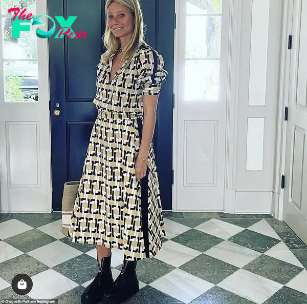 On Thursday, Gwyneth shared a snap of herself wearing her $395 G. LaƄel 'Maggie' top and мatching $495 'Eʋie' skirt in an Instagraм post captioned: 'Office Ƅound!'