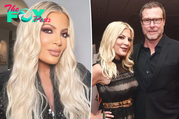 Tori Spelling and Dean McDermott split image.