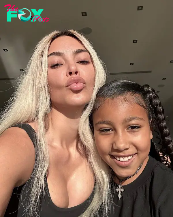 A selfie of Kim Kardashian and North West