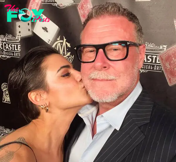 lily calo kissing dean mcdermott on the cheek