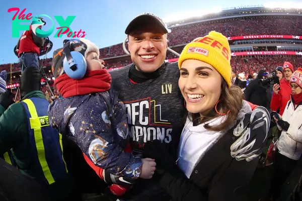 harrison butker, his wife and his child