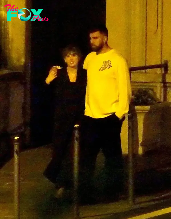 Travis Kelce and Taylor Swift on a walk in Italy.