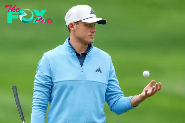 LOUISVILLE, KENTUCKY - MAY 15: Ludvig �berg of Sweden looks on from the 15th green during a practice round prior to the 2024 PGA Championship at Valhalla Golf Club on May 15, 2024 in Louisville, Kentucky.   Patrick Smith/Getty Images/AFP (Photo by Patrick Smith / GETTY IMAGES NORTH AMERICA / Getty Images via AFP)