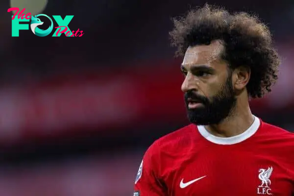 LIVERPOOL, ENGLAND - Sunday, September 24, 2023: Liverpool's Mohamed Salah during the FA Premier League match between Liverpool FC and West Ham United FC at Anfield. (Pic by David Rawcliffe/Propaganda)