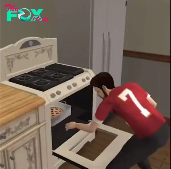 Harrison Butker as a Sim cooking