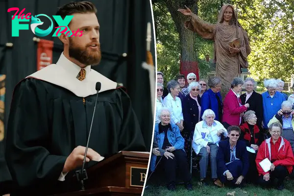 Harrison Butker giving his commencement speech split with Benedictine College's nuns.