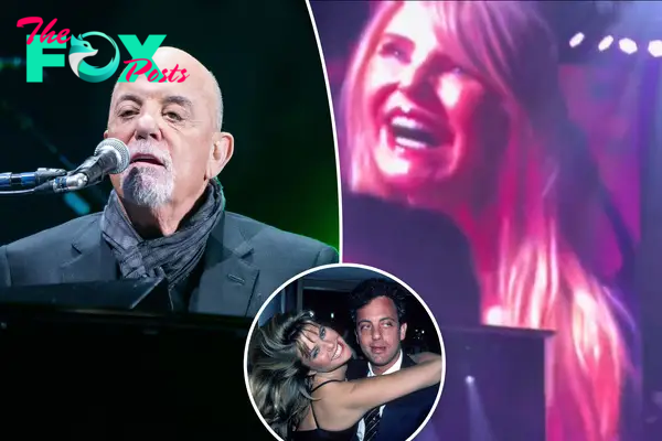 Billy Joel with ex-wife Christie Brinkley split image.