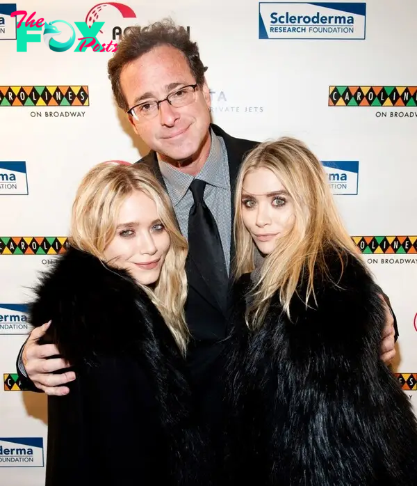 Mary-Kate Olsen, Bob Saget and Ashley Olsen in 2010