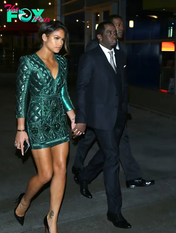 Sean "Diddy" Combs and Cassie at a movie premiere in 2016.