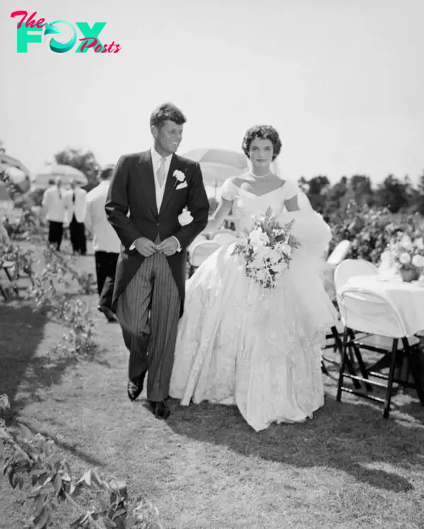 JFK and Jackie Kennedy at their wedding