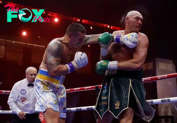 Boxing - Tyson Fury v Oleksandr Usyk - Kingdom Arena, Riyadh, Saudi Arabia - May 19, 2024 Oleksandr Usyk in action against Tyson Fury Action Images via Reuters/Andrew Couldridge     TPX IMAGES OF THE DAY