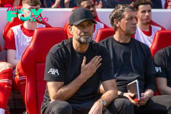 LIVERPOOL, ENGLAND - Saturday, May 18, 2024: Liverpool's manager Jürgen Klopp before the FA Premier League match between Liverpool FC and Wolverhampton Wanderers FC at Anfield. (Photo by David Rawcliffe/Propaganda)